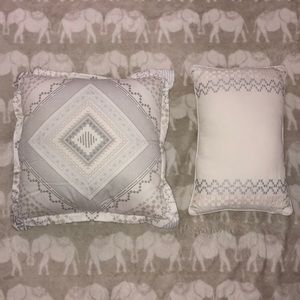 Matching Throw Pillows White/Aztec Pattern